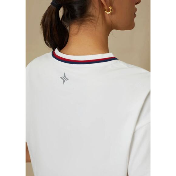 TUCKERNUCK Americana Piped Cropped Ryan Boyfriend Tee NWT Size Medium - Picture 5 of 13